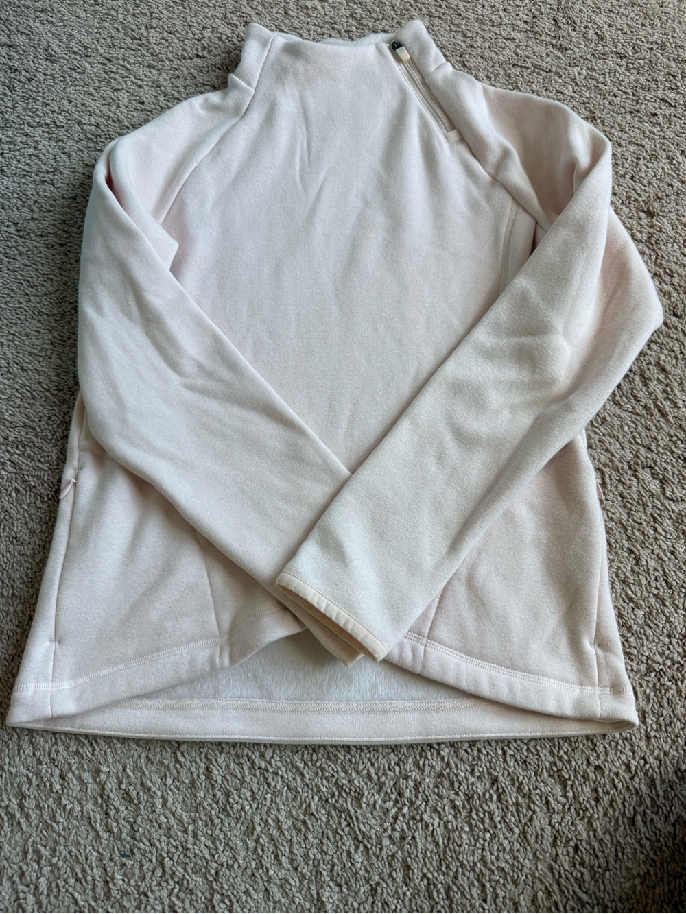 Athleta Girl Light Pink Fleece Quarter Zip Pullover Girls Size 12